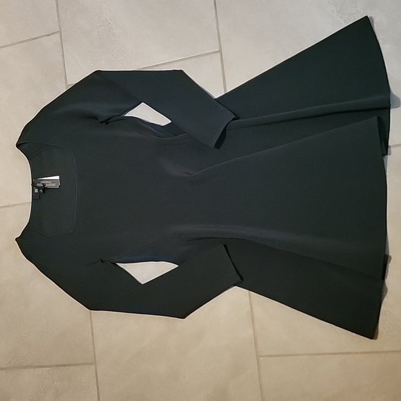 Banana Republic Dark Juniper Green L NWT. Square Neck A-Frame Dress Long-sleeved - Picture 6 of 10